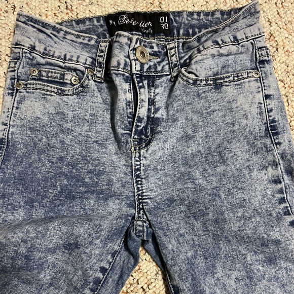 Seductions SIRENS acid wash jeans (straight leg) PRICE DROP‼️$20 - Picture 3 of 11